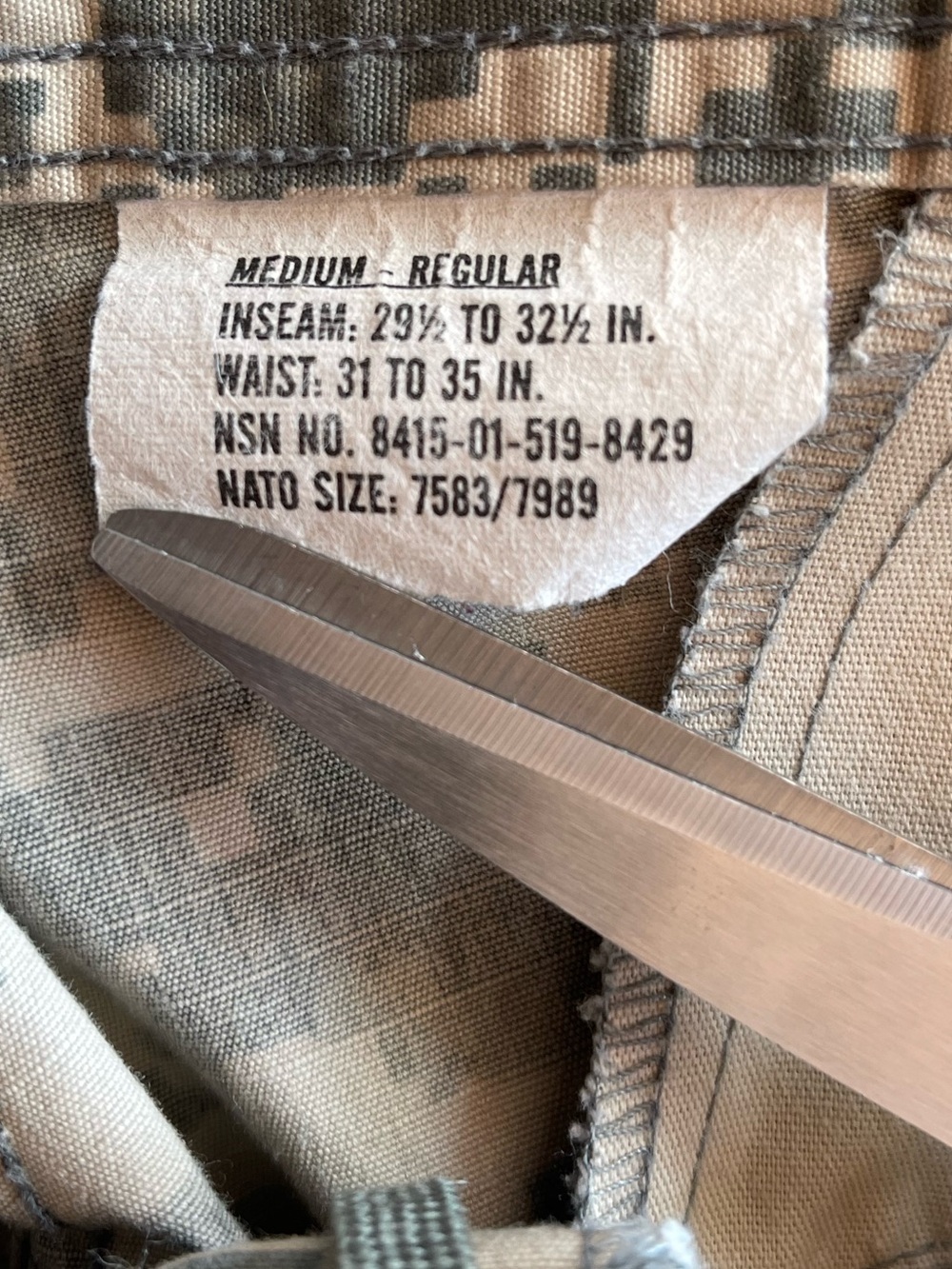 US Army issue combat pants Army Combat Uniform ACU digital camouflage pattern. - Picture 3 of 12